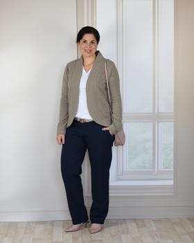 Nähbeispiel Cardigan mit Schalkragen lillesol women No. 29